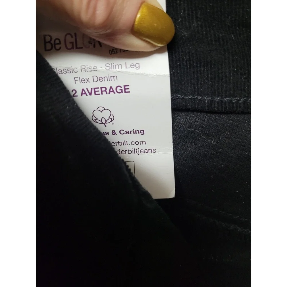GLORIA VANDERBILT Women's Amanda‎ Stretch Slimming Jeans, Black, Size 12